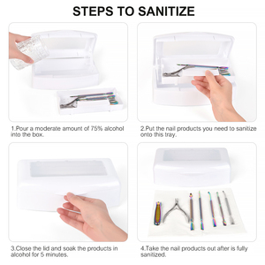 Plastic Manicure <b>Nail</b> Sterilizer <b>Box</b> Portable Disinfection Tray Clipper Tweezers <b>Nail</b> Tool Disinfection <b>Box</b> Salon Wholesale - Product Image 6