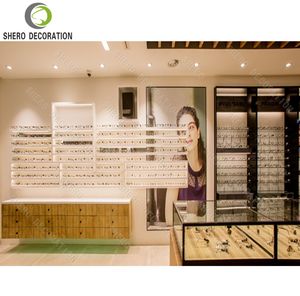 Vitrina óptica moderna personalizada de alta calidad, estantes de exhibición óptica montados en la pared, vitrina de gafas de vidrio - Product Image 3