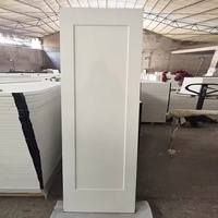 Porte intérieure pré-fabriquée moderne en bois, style Shaker, à 1 panneau, blanche apprêtée, en polymère, pour salle de bain, pour projets de construction - Vente en gros