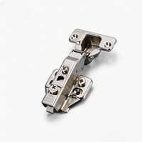 Charnière de porte d'armoire industrielle en acier nickel brossé, demi-surmatelée, 3D, en acier froid, de 35 mm, en forme de coupelle, à fermeture lente bidirectionnelle, pour cuisine