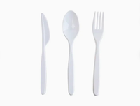 Grande cuillère de luxe 180m, couverts jetables en plastique PS, couteau, fourchette et cuillère