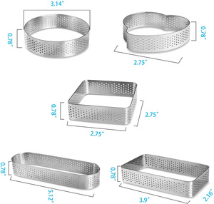 Mini <span class=keywords><strong>tarte</strong></span> anneau tartelette <span class=keywords><strong>moule</strong></span> rond Triangle carré ovale petit cercle Cutter <span class=keywords><strong>tarte</strong></span> anneau résistant à la chaleur <span class=keywords><strong>perforé</strong></span> gâteau Mousse moules - Product Image 2