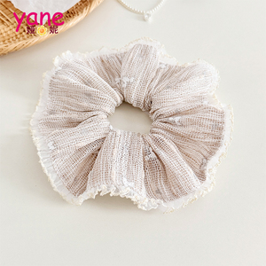 Scrunchie Rambut Gaya Korea Baru dengan Pinggiran Renda Berkualitas Tinggi dan Elastisitas Tinggi untuk Kuncir Kuda - Product Image 6