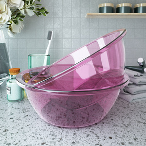 Bassin en plastique transparent rond, grand, pour la maison, pour le lavage du linge, pour les étudiants en résidence, pour le lavage des pieds. - Product Image 1