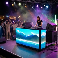 Cabine de DJ moderne pliable avec écran LED pour événements, mariages, clubs et tables de DJ mobiles