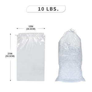 ถุงพลาสติกแบบใช้แล้วทิ้งเกรดอาหารสีน้ำเงินพิมพ์ลายแบบกำหนดเองใช้ซ้ำได้ขนาด8 10 35ปอนด์2กก. บรรจุภัณฑ์แบบเชือกสำหรับก้อนน้ำแข็งก้อน - Product Image 4