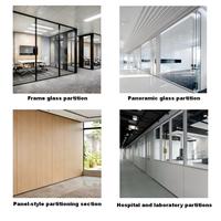 Cloisons de séparation en verre modulaires pour bureaux, murs de division autonomes pour espaces de travail
