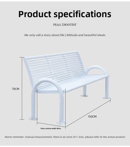 Ghế công viên ngoài trời Iron Art Leisure Scenic Area Ghế đôi - Product Image 6