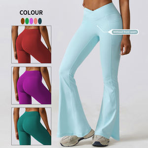 Leggings personnalisés pour femmes Leggings de yoga évasés à taille haute Pantalons de yoga évasés pour le sport - Product Image 2