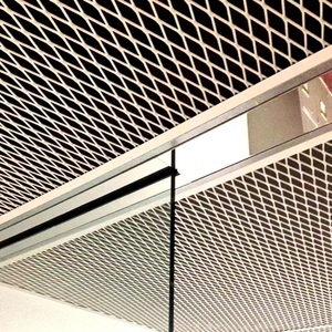 Powder Coated Aluminum Expanded <strong>Metal</strong> Mesh <strong>Grid</strong> Waterproof &amp; Fireproof Modern Artistic Perforated Ceiling Tiles for Interior Use - Product Image 1