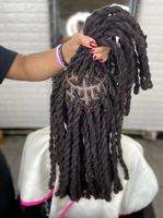 100% cheveux humains longues serrures Extension africaine torsion en vrac noir femmes à la main cheveux longs serrures Extension de cheveux humains
