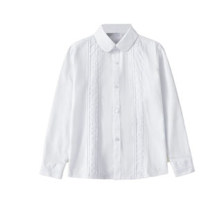 ChenYue personnalisé filles blanc uniforme <span class=keywords><strong>scolaire</strong></span> hauts à manches longues chemise <span class=keywords><strong>en</strong></span> coton avec dentelle enfants <span class=keywords><strong>en</strong></span> gros OEM vêtements de printemps - Product Image 1