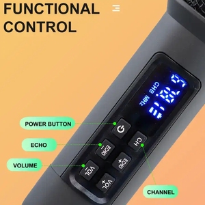 Portable Wireless Microphone BT Echo Function Cardioid Polar Pattern 3.5mm Jack Rechargeable Handheld <b>Mic</b> Made Metal Plastic - Product Image 2