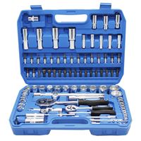 Lot de 121 outils à main combinés en acier au carbone pour réparation automobile, douilles 1/2 ", 3/8 ", 1/4 ", pour l'entretien