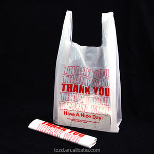 Venta caliente Aduanas Compras de plástico Gracias Camisetas Bolsas para restaurante Embalaje de alimentos Bolsas de plástico para negocios - Product Image 5