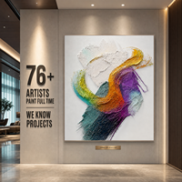 Peinture à l'huile bas-relief texturée aux couleurs vives, cadre doré, art mural pour chambre d'hôtel, chambre à coucher, mur latéral, personnalisable, vente en gros, OEM