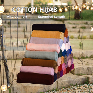 Lenço Longo de Modal de Algodão de Alta Qualidade 170*60cm 160g para Mulheres Muçulmanas Turbante Lenços de Alta Qualidade - Product Image 2