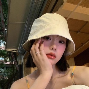 Fisherman Hat For Women Off White Canvas Sun Protection Foldable Bucket Hat Summer Casual Large Brim - Product Image 4