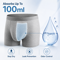 Caleçons Boxers Modaux pour Hommes Seniors, 4 couches respirantes, séchage rapide, anti-fuites 100ML, contrôle des odeurs, légers, sans étiquette, lavables, OEM