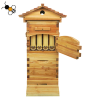 Golden Palace Flows Hive, 4 cadres à flux d'air avec 4 tubes à flux d'air automatiques et 1 clé, qualité alimentaire