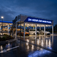 Maison modulaire préfabriquée pour station de lavage de voitures en libre-service 24h/24, structure en acier, bâtiment portable