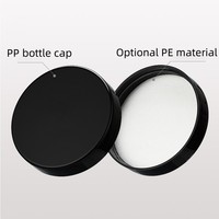 Pot de Lotion en plastique avec couvercle noir, 30ml, 50ml, 80ml, 100ml, 200ml