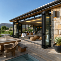 Portail de jardin pliant en aluminium thermolaqué avec panneaux en verre pour patio, cour, entrée de villa et projets extérieurs personnalisés