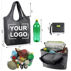 Wsy995 Reusable Folding Recycled <b>Foldable</b> 190T Polyester Shopping Bag - Product Image 6
