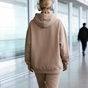 Sudadera Oversize Lisa de Algodón Grueso con Hombros Caídos para Hombre y Mujer, Estilo Urbano, con Capucha, Personalizable con Logotipo - Product Image 3