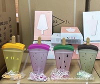 Bouteille d'eau portable créative en plastique en forme de pastèque, mignonne, avec paille, pour la vente en gros