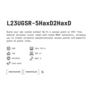 เราเตอร์ไร้สาย MikroTik L23UGSR-5HaxD2HaxD พร้อม WEP QoS รองรับ Wi-Fi แบบดูอัลแบนด์ ใช้ CPU IPQ-5010 มีพอร์ต LAN 8 พอร์ต รุ่น US - Product Image 2