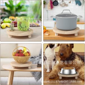 Wooden Round Base Flower Pot <b>Stand</b> Small Medium Large Shelf For Home Decoration Storage Display Rack - Product Image 3