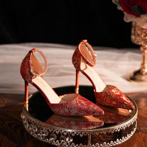 8778E <b>Satin</b> Pumps Pointed Toe Stiletto Heel Ankle Strap Bridal <b>Shoes</b> High Heel Light Weight <b>Wedding</b> Bride Party - Product Image 4