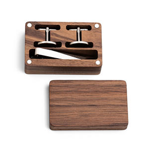 カスタムパーソナリティカフスボタンウェディングジュエリーステンレススチールカフスボタンタイクリップギフトセット木製ボックスメンズパーティー - Product Image 2