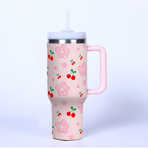 Wholesale Customized Large Capacity <b>Cup</b> Cold Insulation Stainless Steel Insulated <b>Cup</b> Outdoor Cherry Strawberry <b>Ice</b> King <b>Cup</b> - Product Image 3