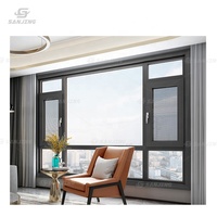 Cadre de fenêtre en aluminium inclinable et tournant personnalisé maison villa appartement avec fenêtre à battant en aluminium à double vitrage