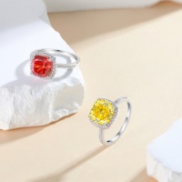 Élégante bague en argent 925 avec zircon taillé en fleur de glace flamboyante, diamant simulé à haute teneur en carbone, bijou de mode étincelant
