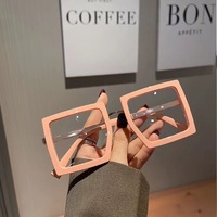 Lunettes de protection pour ordinateur avec monture carrée en métal surdimensionnée, verres anti-lumière bleue pour femmes