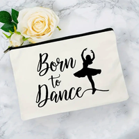 Pochette cosmétique personnalisée populaire en toile avec logo sérigraphié, fermeture éclair, sac de rangement pour filles, sac de danse de ballet en gelée