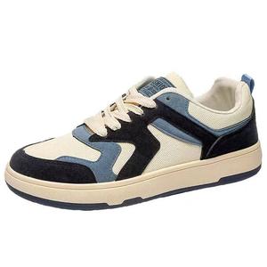 Trendy Men's Breathable Suede Sneakers Lace-Up Round <b>Toe</b> Platform Shoes Thick Soled Casual All Seasons Skateboarding Shoes - Product Image 5