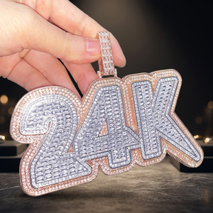 Colgante de Moissanita Hip Hop con Nombre Personalizado, Chapado en Oro Rosa y Rodio, Plata de Ley con Engaste de Garra, Dije de Letra con Aspecto de Diamante Blanco - Product Image 3