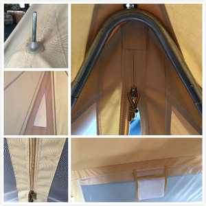 Tenda Glamping di Lusso 3M Impermeabile e Ignifuga Tipo con Rinforzo Dritto Tenda a Campana in Tela per Hotel e Avventure all'Aperto - Product Image 6