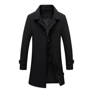 Cappotto Lungo da <span class=keywords><strong>Uomo</strong></span> 2021, Stile Business Casual, Slim Fit, <span class=keywords><strong>Impermeabile</strong></span>, con Decorazione a Bottoni, 100% Poliestere, per Primavera e Autunno - Product Image 1