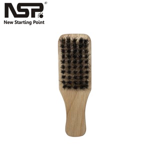 Peluquería belleza herramientas para el cabello portátil elegante pequeño peine brocha de afeitar barba de <span class=keywords><strong>doble</strong></span> cara mango de madera cepillo de cerdas - Product Image 2