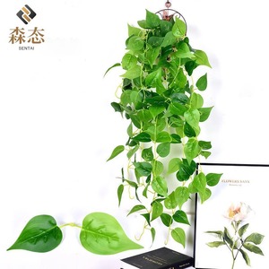 Plante artificielle Sentai Pothos 100 cm, guirlande de lierre vert suspendue, plante décorative d'intérieur en plastique à fixer au mur - Product Image 3