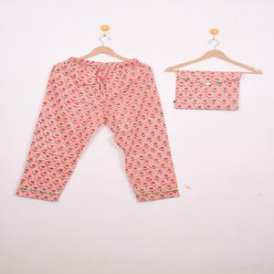 Conjunto de Pijama Floral Estampado a Mano de Alta Calidad - Ropa de Dormir de Algodón, Ropa de Dormir y de Estar por Casa de Verano Estilo Bohemio para Mujer, Regalo - Product Image 3