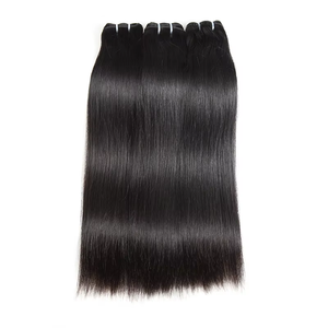 Ham Kütikül Hizalı Remy Bakire İnsan Saç Demetleri 7A Kalite Tek Donör Brezilya Saçı Doğal Renk # 1B İşlenmemiş - Product Image 3