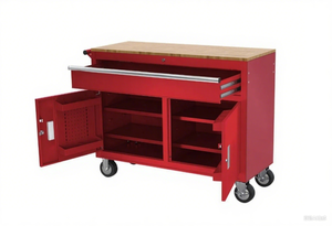 LIBENLI 46 в. Мобильный верстак с твердым деревянным верхом, шкаф для инструментов красный - Product Image 3
