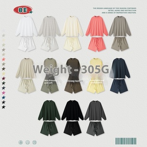 Ensemble de sport en jersey 100 % coton pour homme, collection Printemps-Automne 2026, couleur unie, taille plus, style jeune et tendance - Product Image 4