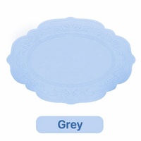 Set de table en silicone gaufré vintage, antidérapant, isolant thermique, motif floral, rond ou ovale, avec logo personnalisé
